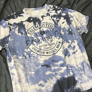 Salem Sisters, Purple And White Tie-Dye T-Shirt